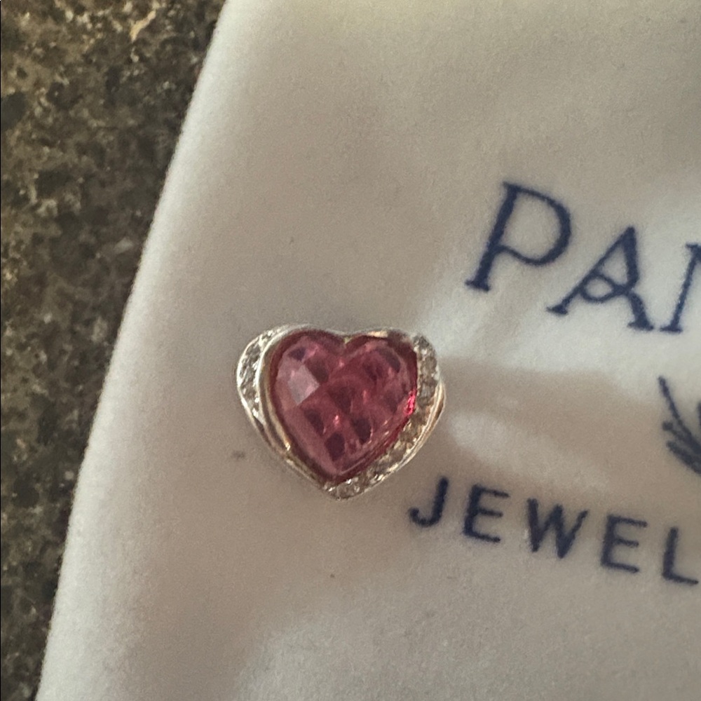 Silver Heart Charm July birthstone
